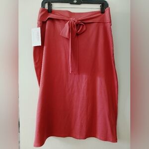 Dusty Rose Pencil Skirt With Waist Tie